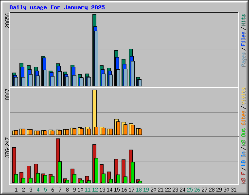 Daily usage for January 2025