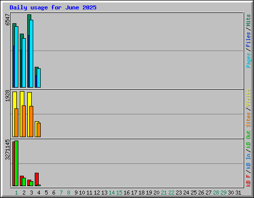 Daily usage for June 2025